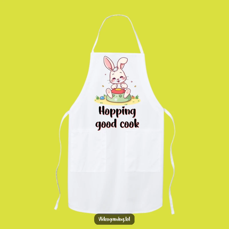 Funny Bouncing Bunny Apron - Playful Colorful Game Chef Gift