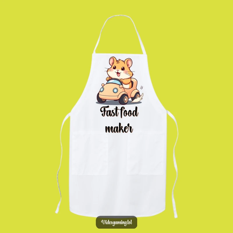 Funny Chef Hamster Apron: Determined Hamster Cooking Up a Race!