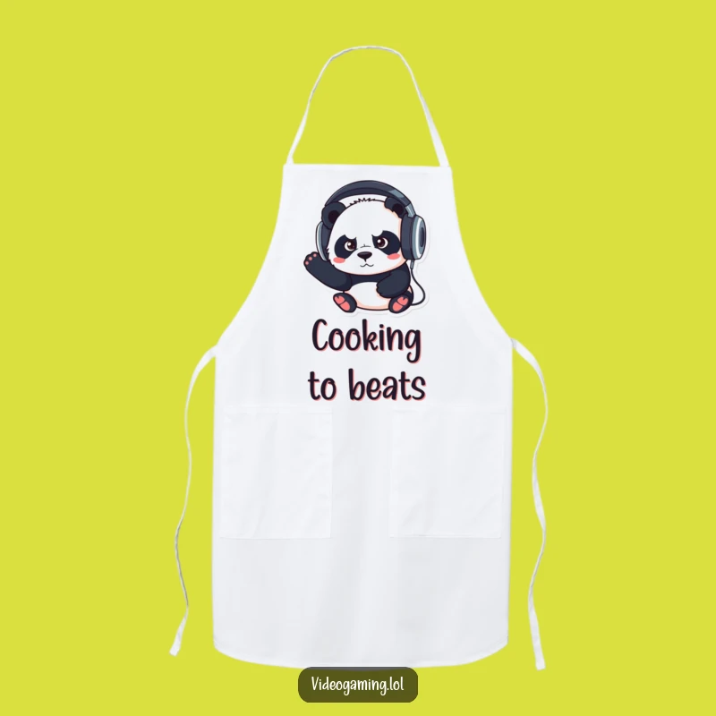 Funny Panda Apron: Focus on Cooking with Musical Intensity