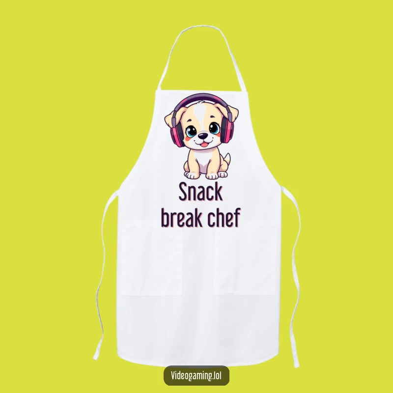 Funny Gaming Puppy Apron: Chef Gamer Pup, Hilarious Funny Gift!