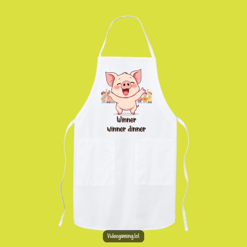 Funny Giggling Piglet Victory Apron: Cook Up Wins with Humor