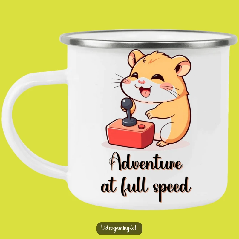 Funny Hamster Gamer Camping Mug - Durable Hamster Giggles, Outdoor Funny Gift