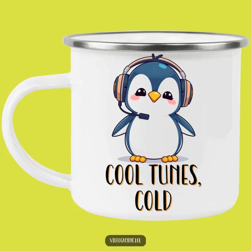 Funny Penguin Gamer Camping Mug - Goofy Sips in the Outdoors