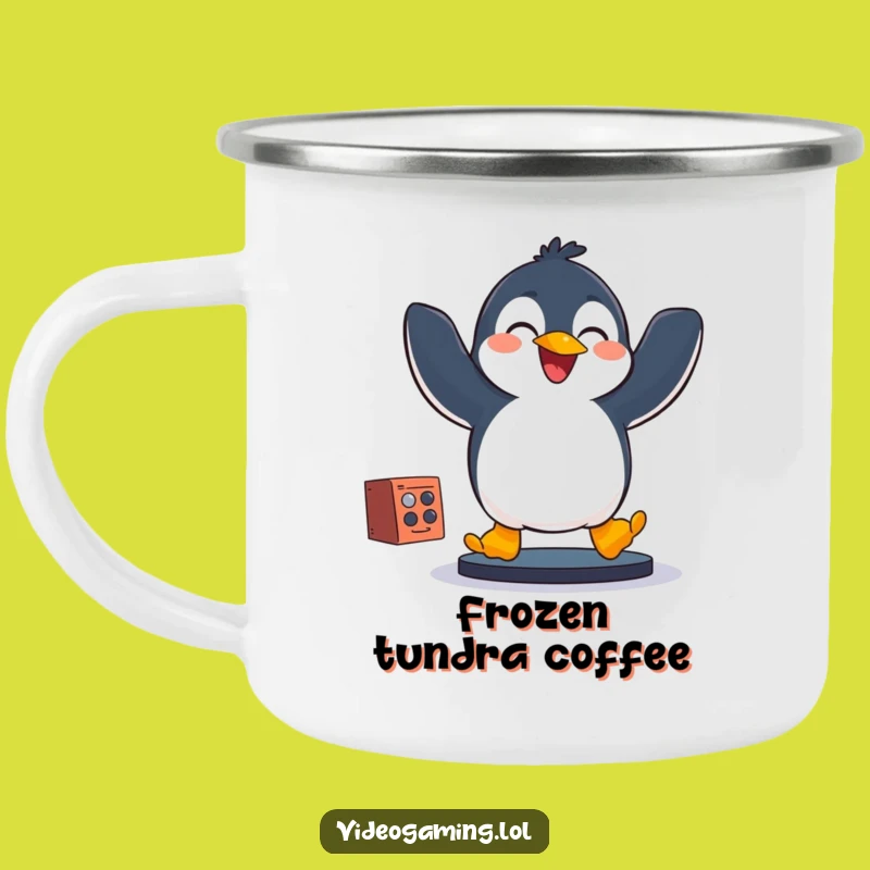 Funny Penguin Gamer Camping Mug: Joyful Arctic Champ for Outdoors