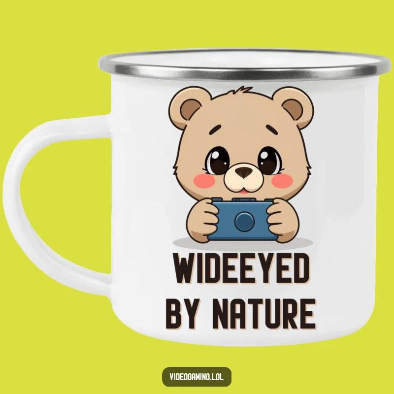 Funny Bear Gamer Camping Mug: Adventure Fuelled by Curiosity!