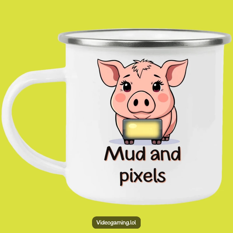 Funny Determined Pig Camping Mug - Durable Gamer Screen Mug Gift
