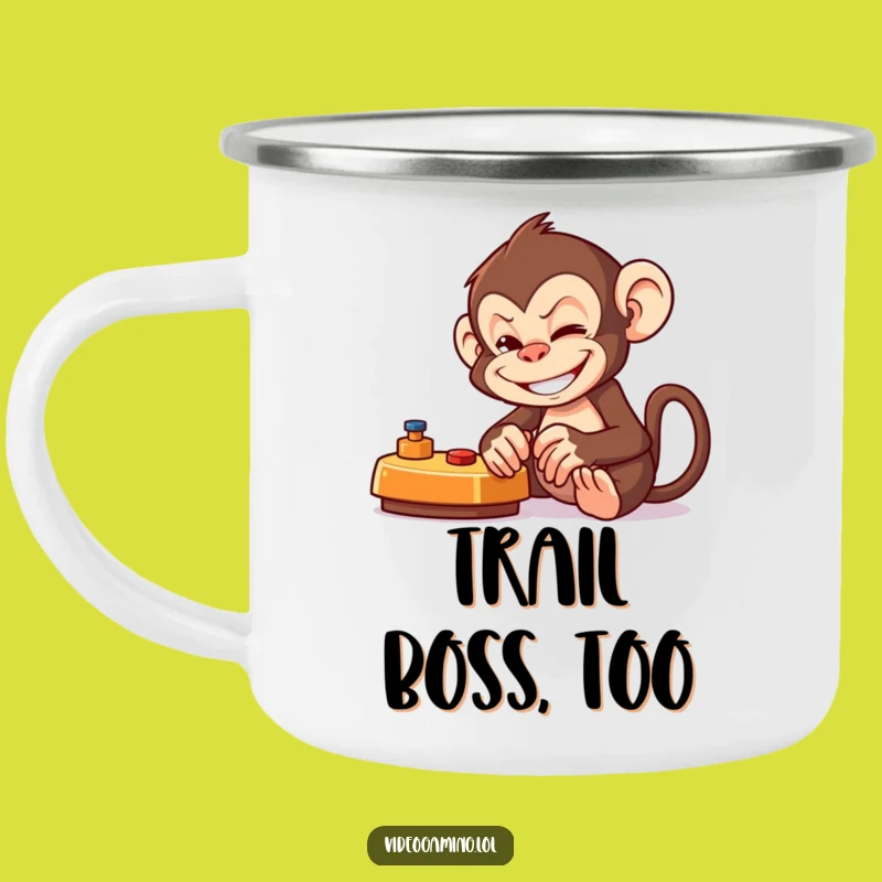 Funny Monkey Gamer Camping Mug: Adventure & Laughter with a Mischievous Monkey!