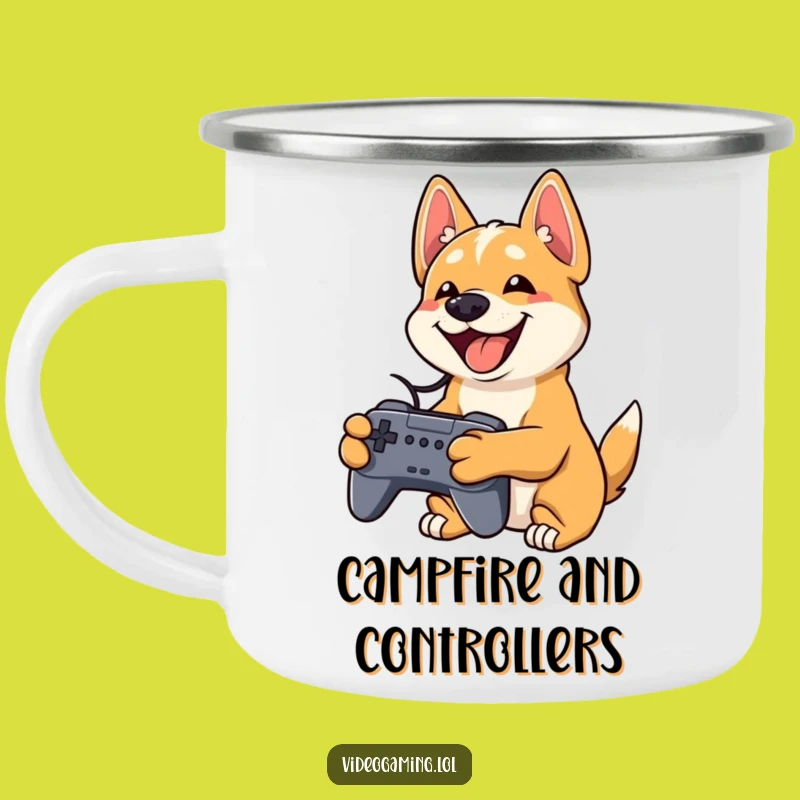 Funny Playful Dog Camping Mug - Outdoor Gamer Gift