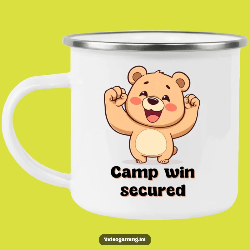 Funny Victory Bear Camping Mug - Adventure & Happy Gift
