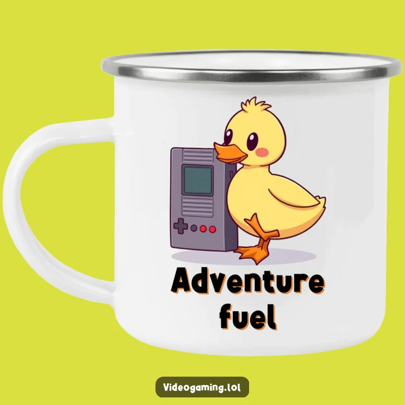 Funny Wobbly Duck Camping Mug: Game Cartridge Balance - Outdoor Funny Gift for Hikers