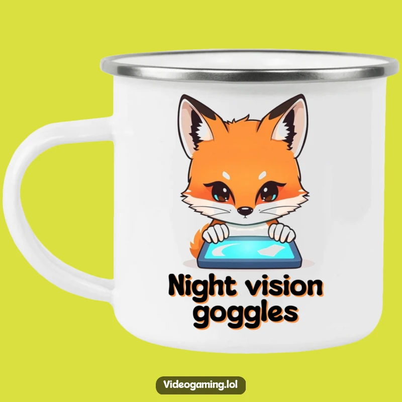 Funny Fox Screen Stare Camping Mug: Adventure & Intrigue with a Curious Fox!