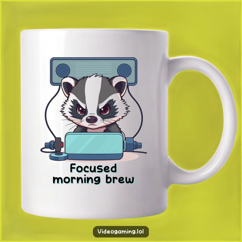 Funny Badger Gamer Mug - Determined Badger Eyes Opponent, Perfect Intense Gift