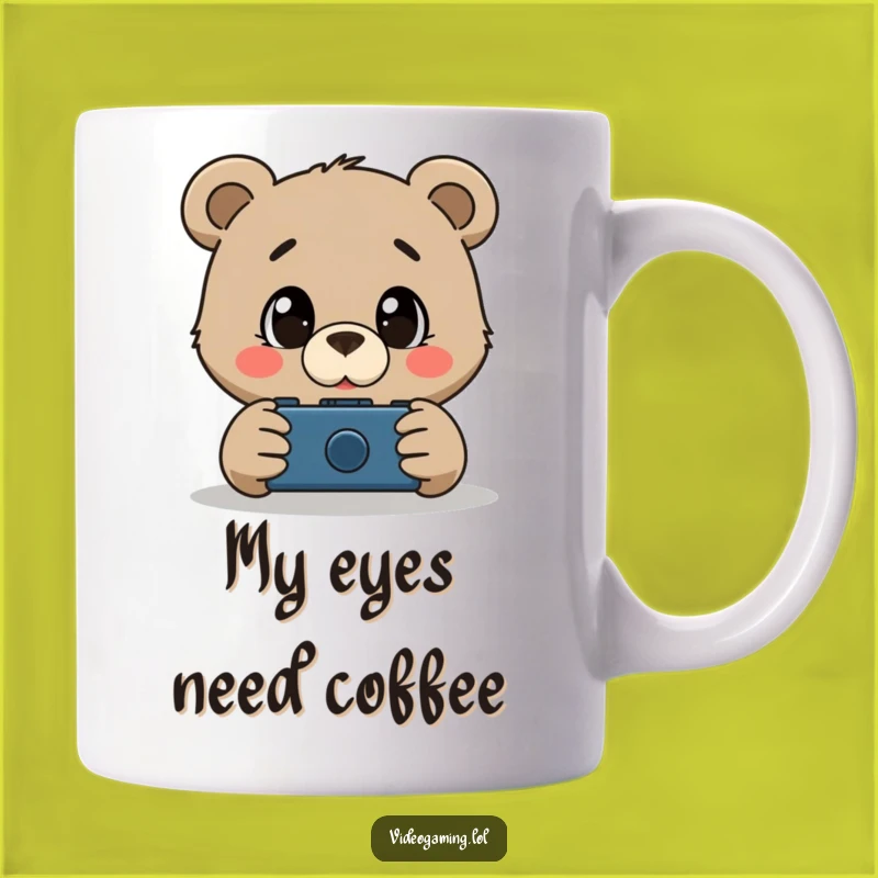 Funny Bear Gamer Mug: Curious Spectator Gift for Gamers!