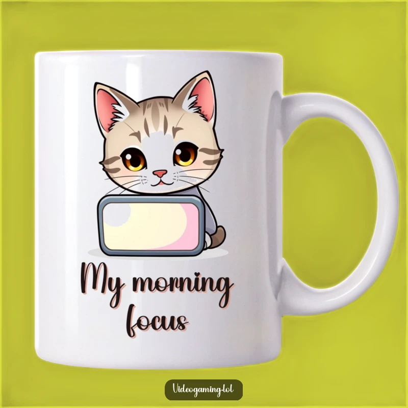 Funny Cat Gamer Mug: Curious Feline Screen Watcher Gift for Cat Lovers