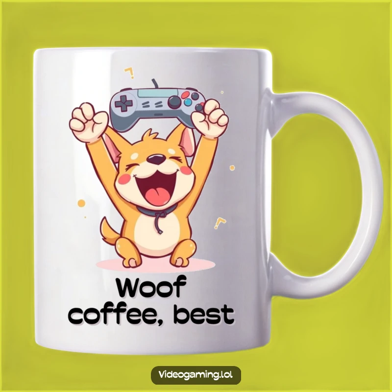 Funny Happy Dog Gamer Mug: Hilarious Victory Celebration Gift for Dog Lovers