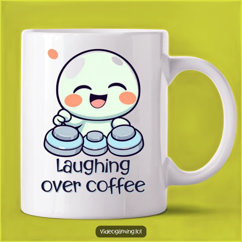 Funny Laughing Gamer Mug - Giggling Button Masher Character Gift