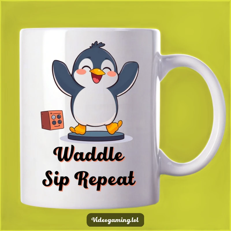 Funny Penguin Gamer Mug: Joyful Arctic Champ Gift for Game Lovers