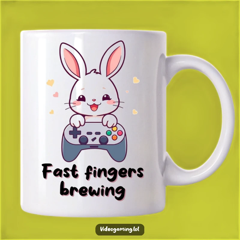 Funny Rabbit Gamer Mug - Fast Fingers for Fast Fun