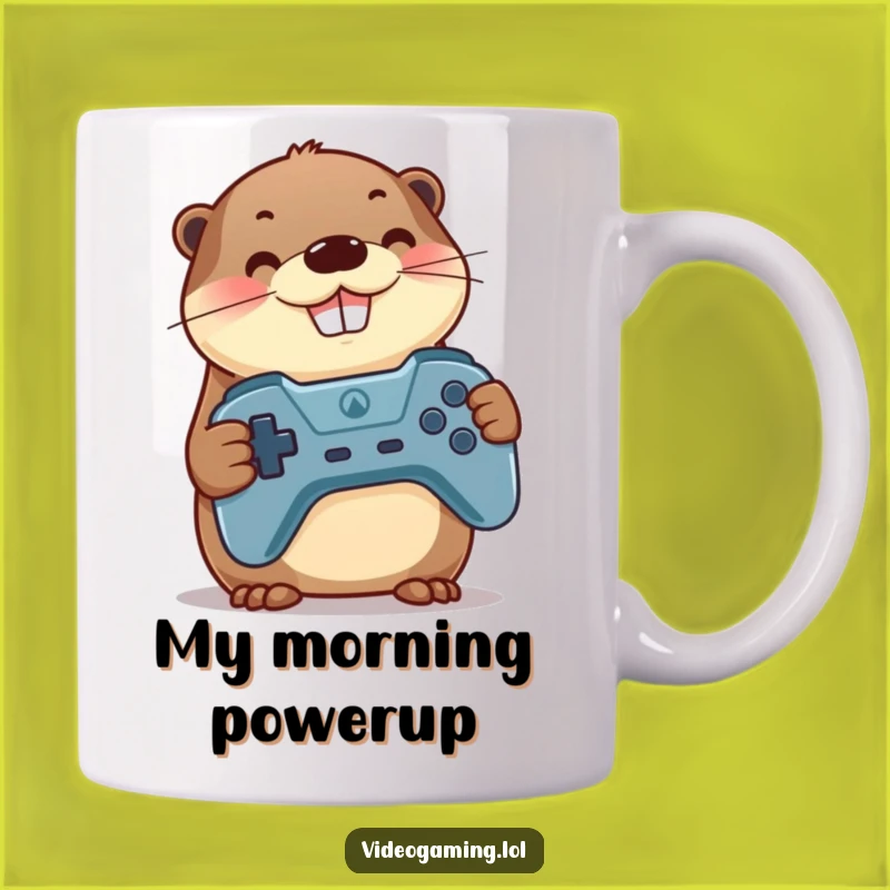 Funny Otter Gamer Mug - Proud Otter Holding Controller, Perfect Gift for Gamers