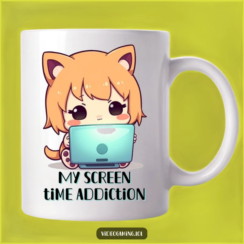 Funny Glowing Screen Mug: Curious Character Peeking, Perfect Tech Gift!