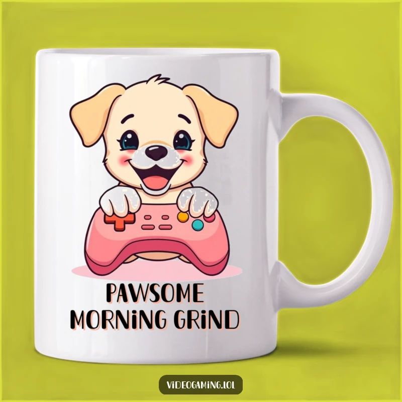 Funny Puppy Gaming Mug: Controller Mash Fun, Perfect Gift for Gamers