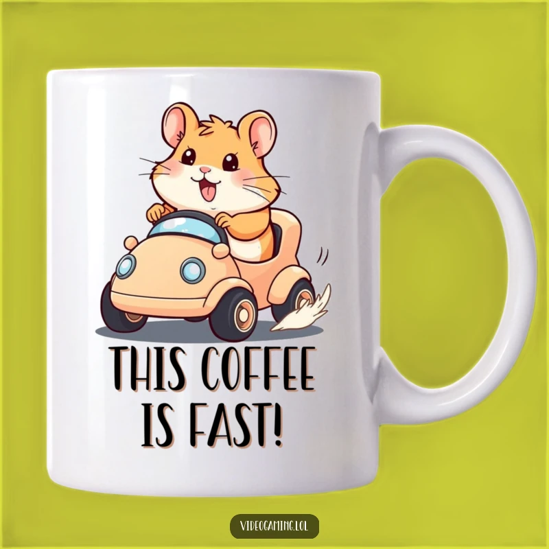 Funny Hamster Racer Mug: Determined Hamster in Virtual Race, Perfect Funny Gift!