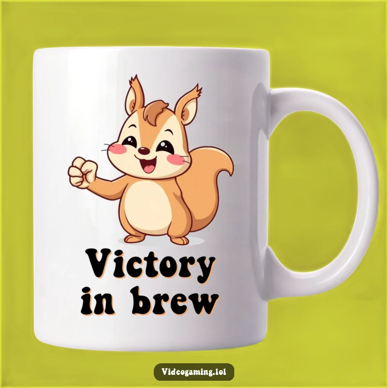 Funny Squirrel Victory Mug: Cheerful Champ, Perfect Gift for Winners
