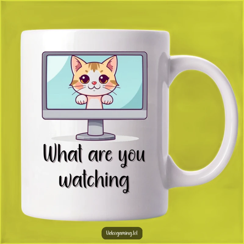 Funny Curious Cat Monitor Mug: Peek into Humor with This Hilarious Tech Gift