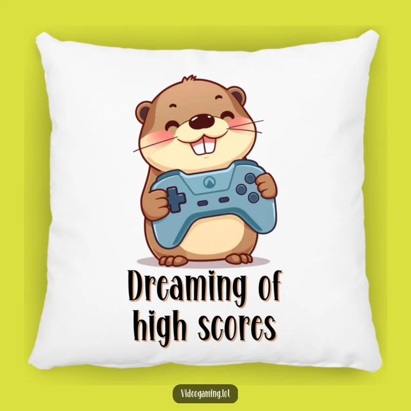 Funny Otter Gamer Pillow - Soft Otter Holding Controller, Comfy Funny Gift