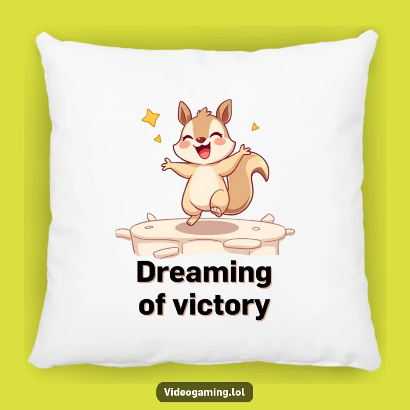 Funny Squirrel Victory Pillow: Cozy Comfort for Winners!