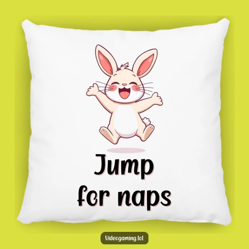 Funny Bunny Excitement Pillow - Soft Jumping Bunny, Cozy Funny Gift