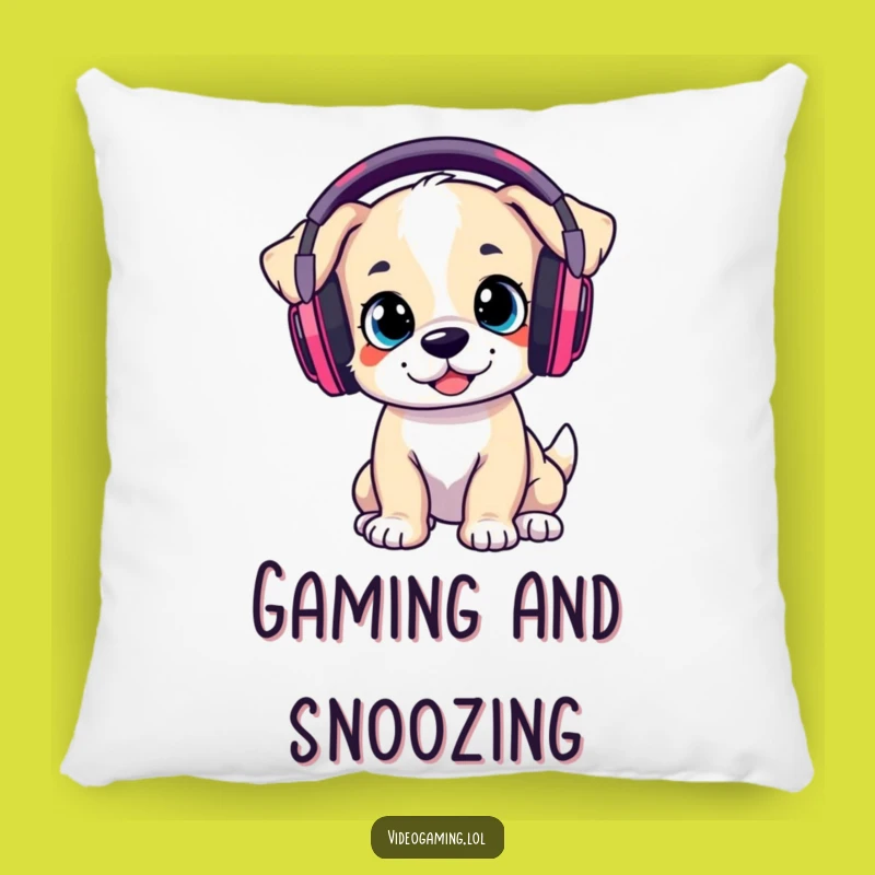 Funny Gaming Puppy Pillow: Cozy Gamer Companion, Perfect Funny Gift!