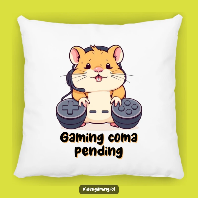 Funny Hamster Gamer Pillow: Cozy Support for Intense Gaming