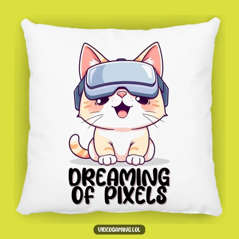 Funny VR Cat Pillow: Add a Touch of Humor with This Feline's Virtual Reality Escape