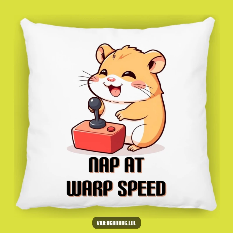 Funny Hamster Gamer Pillow - Soft Giggling Hamster, Cozy Funny Gift