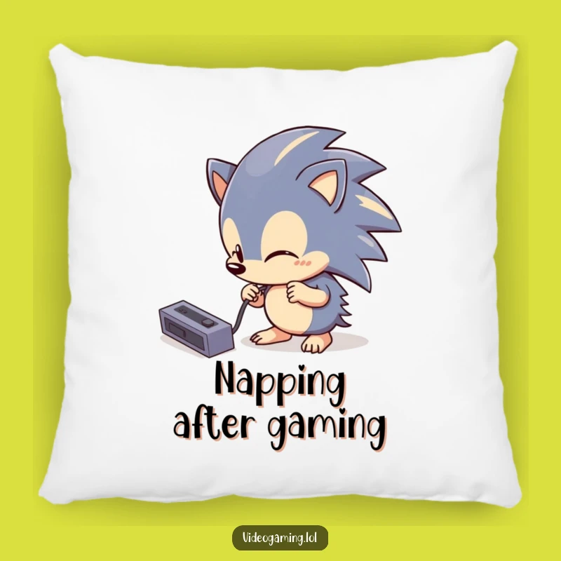 Funny Hedgehog Tech Pillow: Cozy Gadget Cushion, Adorable and Hilarious Home Decor