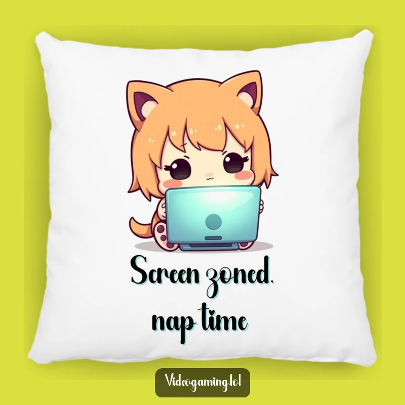 Funny Curious Character Pillow: Cozy Screen Gazing, Comfy Tech Gift!