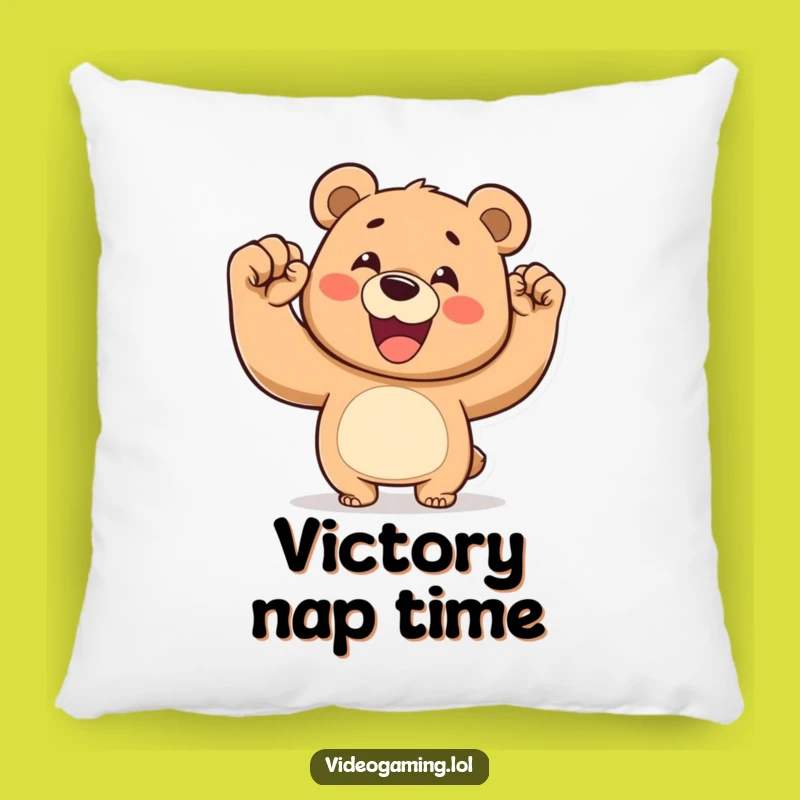 Funny Victory Bear Pillow - Comfy & Happy Gift