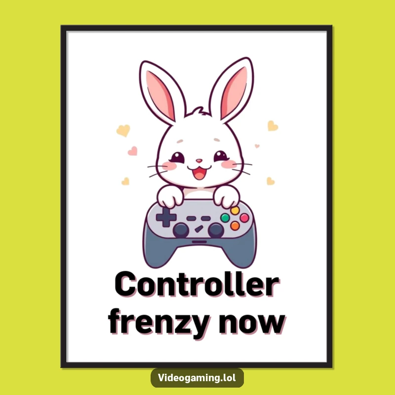 Funny Rabbit Gamer Digital Print - Capture Fast Action Instantly