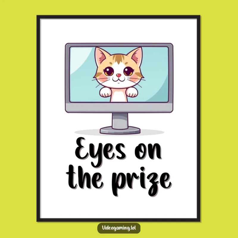 Funny Curious Cat Monitor Digital Art: Download Mystery and Laughter for Your Walls