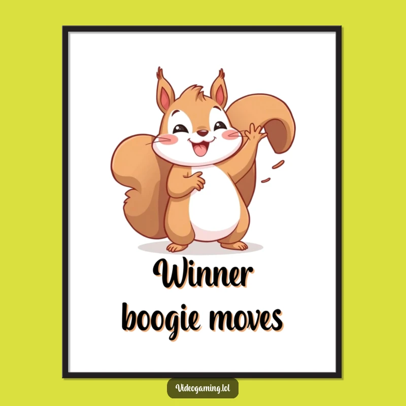 Funny Dancing Squirrel Victory Digital Art: Instant Celebration for Your Walls