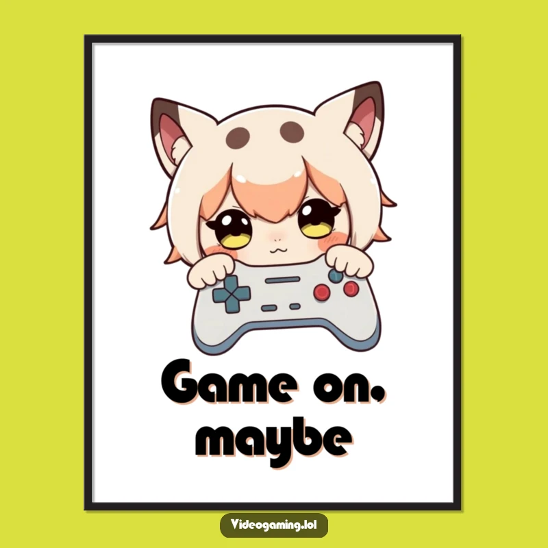 Funny Gamer Digital Art - Printable of Curious Character Controller Focus