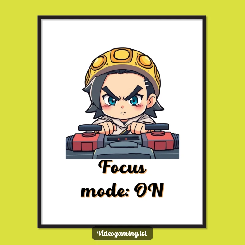 Funny Gamer Digital Art - Printable of Determined Character Fast Game Focus