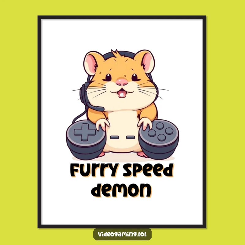 Funny Hamster Gamer Digital Art: Instant Gaming Intensity Download