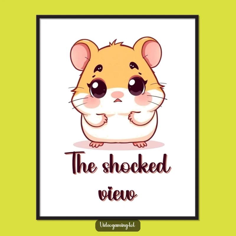 Funny Surprised Hamster Digital Art - Instant Shocking Wall Decor Gift