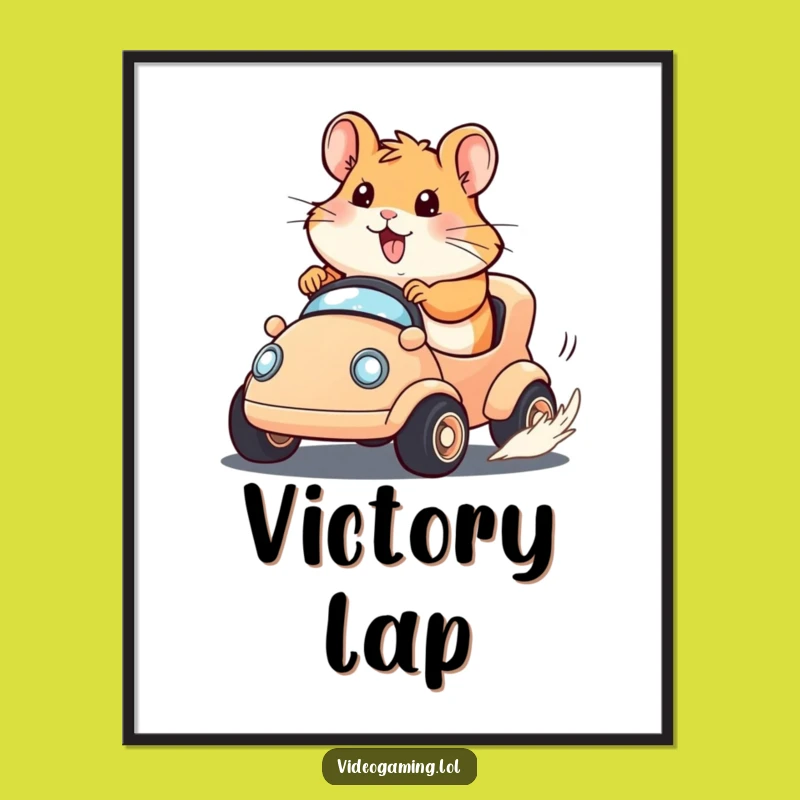 Funny Hamster Race Digital Art: Determined Hamster Speed for Your Walls!