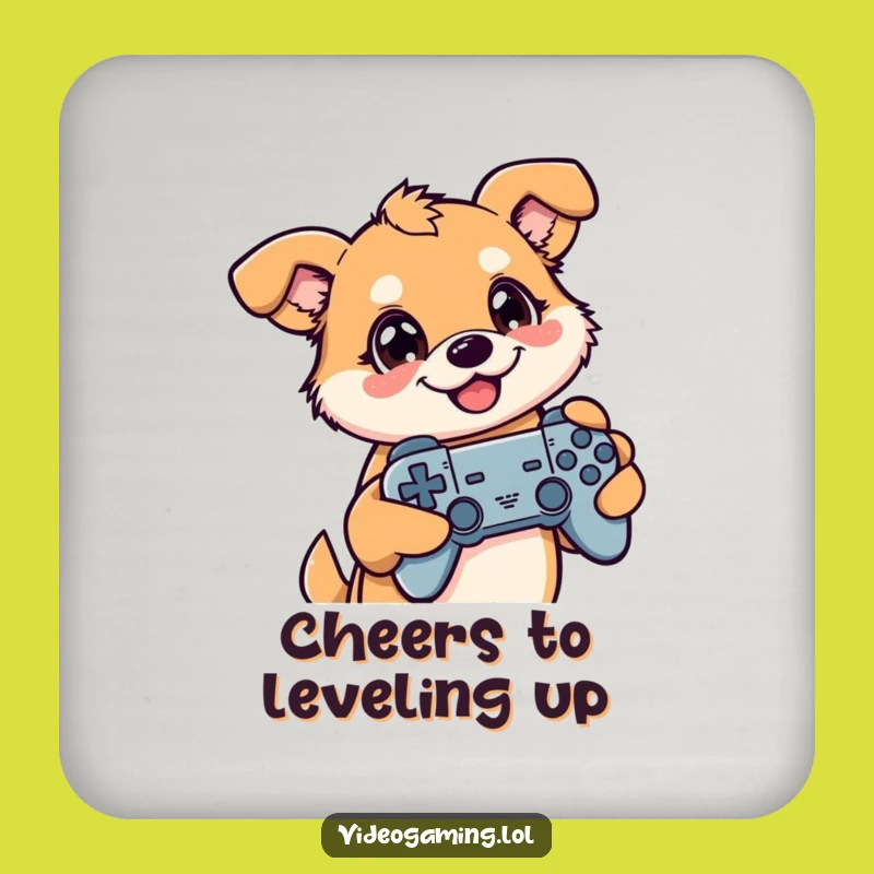 Funny Gamer Dog Coasters: Protect Surfaces with Gaming Laughs