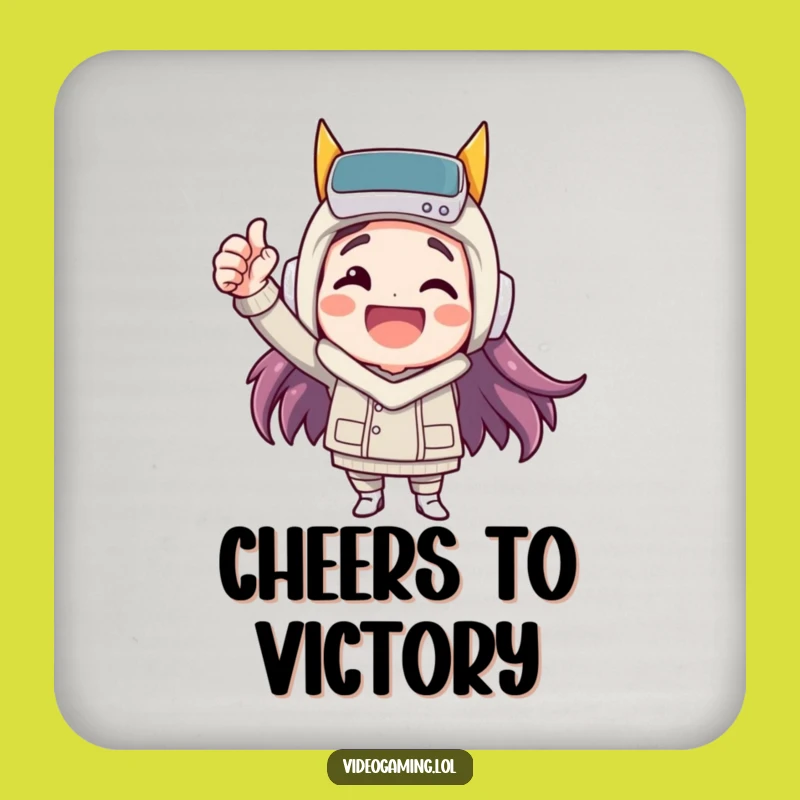 Funny Victory Coaster: Happy Fist Pump Sip, Hilarious Bar Gift!