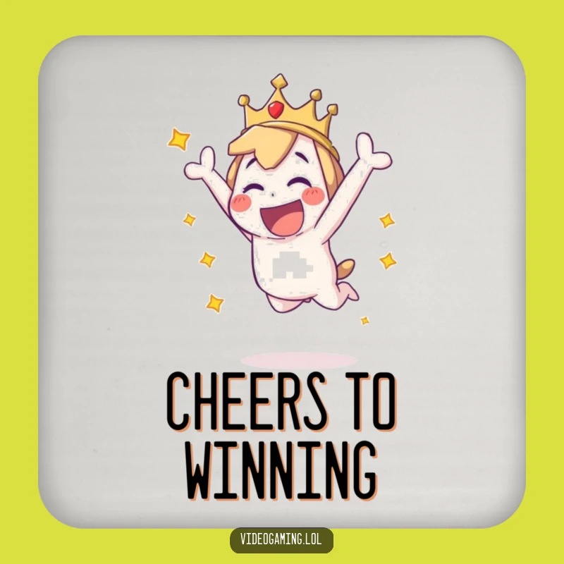 Funny Victory Coaster: Playful Character Leaping, Protect Surfaces with Funny Flair