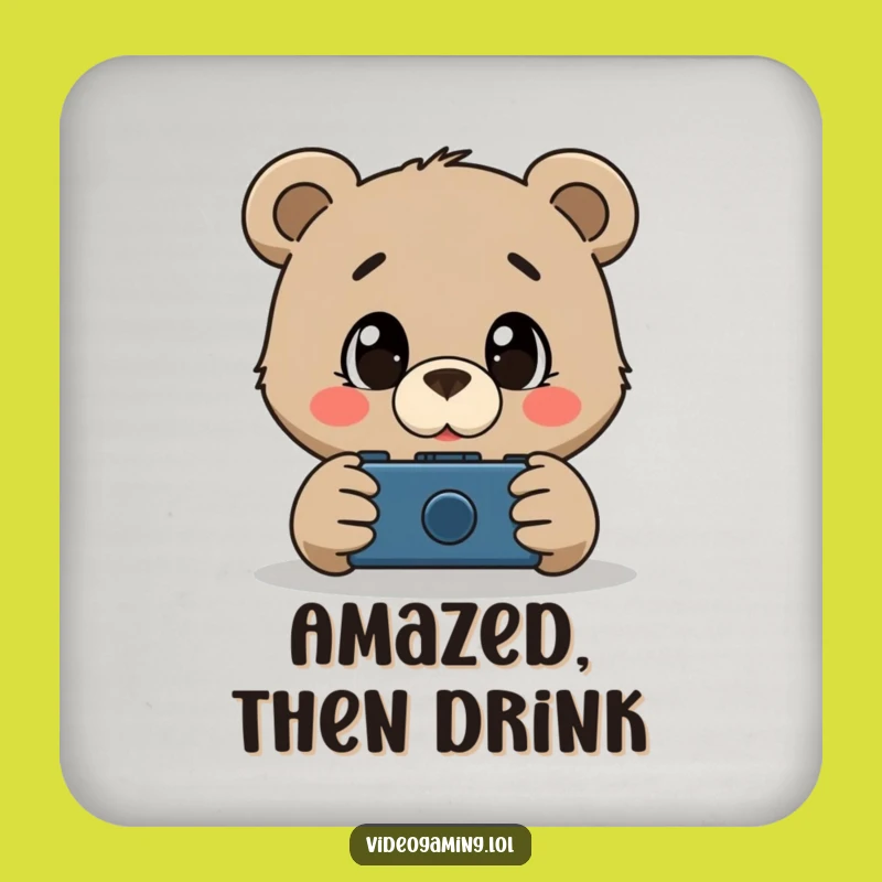 Funny Bear Gamer Coasters: Protect Surfaces with Curious Style!